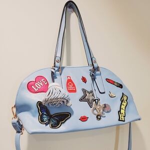 Amy and Joey beautifull blue Fashion  patched spacious Purse